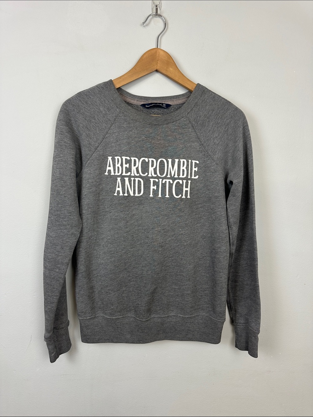 Abercrombie & Fitch Grey Block Letters Sweatshirt Sz XS